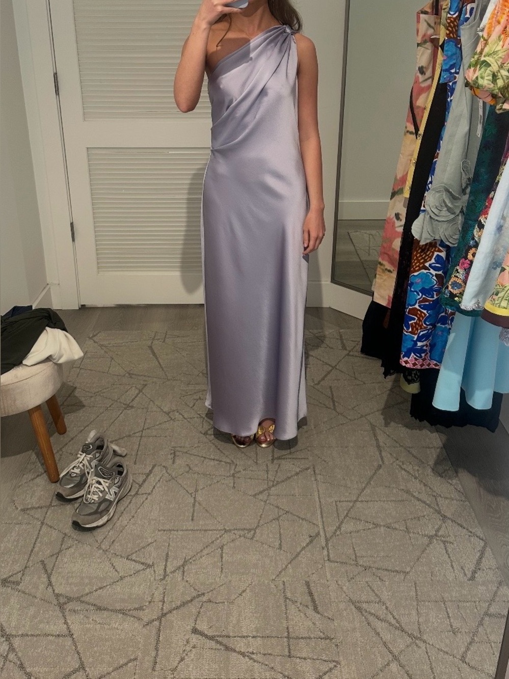 Tanya Taylor one shoulder silk gown